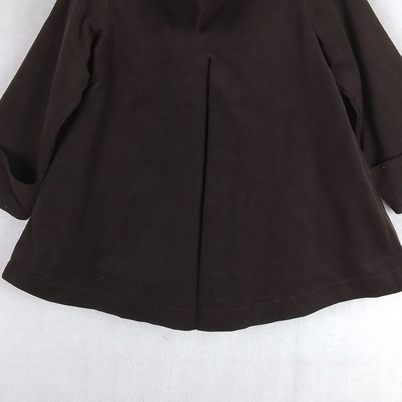 Maria Elena Size 6 Fleece Lined Corduroy Swing Coat in Brown w/ Embroidery‎ - Picture 7 of 12